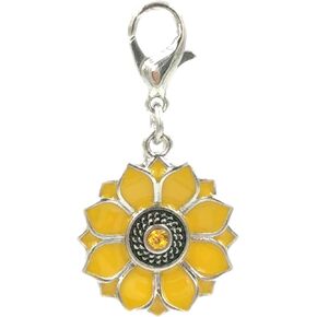 Bead Landing 12 Pack: Charmalong™ Yellow & Rhodium Sunflower Charm in Kuwait