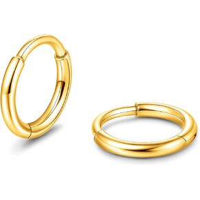 Limerencia Titanium Hoop Earrings for Women Men - Lightweight Minimalist Small Hoops, Hypoallergenic Titanium Huggie Hoop Earrings Set G23 Helix Cartilage Earrings Set for Sensitive Ears in Kuwait