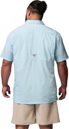 Columbia Men's Slack Tide Short Sleeve Camp Shirt, Marine Light, Medium in Kuwait