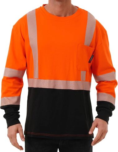 FR Shirts for Men 6 oz Hi Vis Fire Resistant Flame Resistant Long Sleeve Shirts High Visibility Cotton Welding Shirt CAT2 in Saudi Arabia