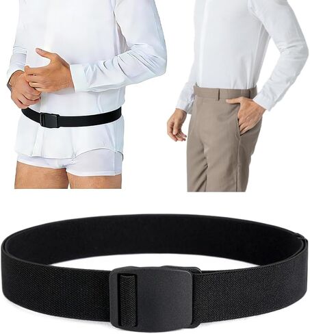 Shirt Stays for Men, No Sock Clips Belt Shirt Stay, 1.2-Inch Wide Skin-Friendly Elastic, Adjustable Waist 30–60 Inches, Keeps Shirts Tucked All Day, Discreet for Work & Uniform in Saudi Arabia