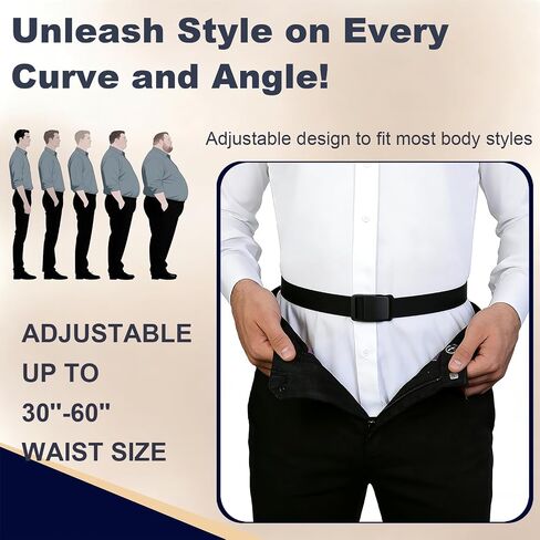 Shirt Stays for Men, No Sock Clips Belt Shirt Stay, 1.2-Inch Wide Skin-Friendly Elastic, Adjustable Waist 30–60 Inches, Keeps Shirts Tucked All Day, Discreet for Work & Uniform in Saudi Arabia