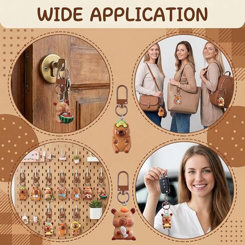 30 Pcs Adorable Capybara Keychains Set - Kawaii Animal Bag Charms with 10 Designs, 3 Styles (Cute, Classic, Vivid) for Gifts, Backpack Decor, Party Favors in Saudi Arabia