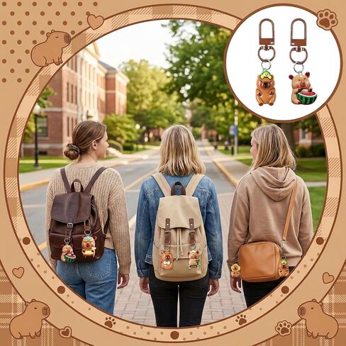 30 Pcs Adorable Capybara Keychains Set - Kawaii Animal Bag Charms with 10 Designs, 3 Styles (Cute, Classic, Vivid) for Gifts, Backpack Decor, Party Favors in Saudi Arabia