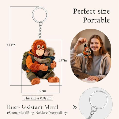 3 packs Monkey keychain, 2D cute fist monkey plush toy keychain, suitable for backpack, car key decoration, as an encouragement gift for family, friends, and loved ones in Kuwait