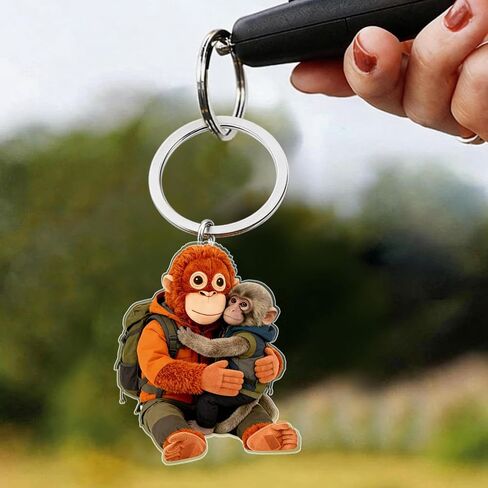3 packs Monkey keychain, 2D cute fist monkey plush toy keychain, suitable for backpack, car key decoration, as an encouragement gift for family, friends, and loved ones in Kuwait
