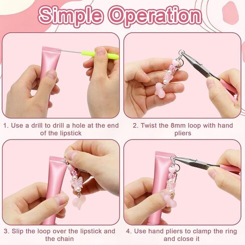 16 PCS Lip Gloss Charms Keychain Kit, Cute Lip Gloss Charms with Clip‑On Lip Gloss Keychain for Teen Girls DIY Crafts & Gifts in Saudi Arabia