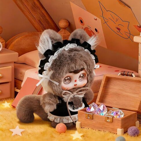 سلسلة DOUBAO Lucky Meow Tales من سلسلة المفاتيح الفاخرة اللطيفة (1 من 9 أنماط محتملة) DOOBO حلقة مفاتيح هدايا عيد ميلاد قابلة للتجميع (V5-1Pc Blind Box) in Kuwait