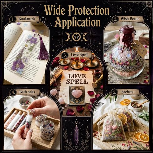 Witchcraft Kit for Spells, Wiccan Supplies and Tools for Witch Altar Rituals, Energy Cleansing, Dried Flowers and Herbs with Incense Crystals Candles, Witchy Gifts Box for Women in Saudi Arabia