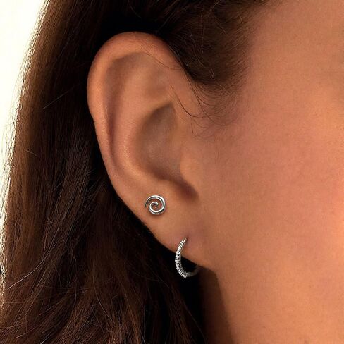 16G ASTM F136 Titanium Threaded/Threadless Spiral Nose Studs Piercing Tops for Conch,Tragus,Helix,Lobe With 6mm/8mm Lengths Post Flatback earring nose Jewelry in Saudi Arabia