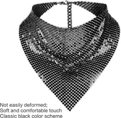 Shimmering Bandanas Scarf for Party Punk Metallic Neck Scarf for Women Fashion Neck Tie Club Party Costume Neckwear in Saudi Arabia