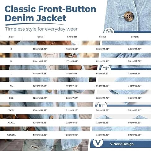 Denim Cardigan For Women Lightweight Button Down V Neck Jean Jackets Coat Fashion Long Sleeve Open Front Cardigan in Saudi Arabia
