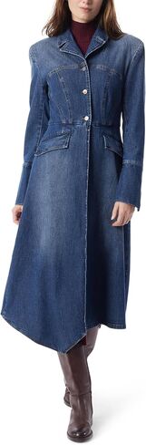 DEE OCLEPPO Women's Madelyn Button Front Long Denim Jacket Standard in Saudi Arabia