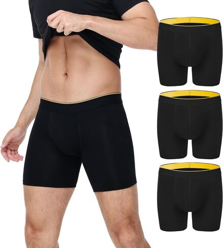 BATTEWA Full Coverage Incontinence Underwear for Men Overnight Leak Proof Boxer Briefs Protective Underpants for Male Bladder Control Absorbency 100ml, 3Pack (L, Black) in Saudi Arabia
