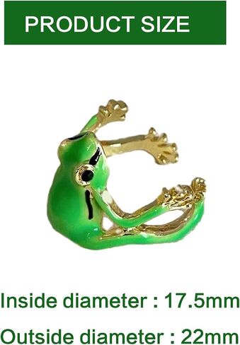 2 Pcs Cute Frog Rings for Women Adjustable Open Finger Ring Weird Frog Rings Women's Funny Frog Jewelry,Green & Blue in Saudi Arabia