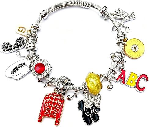 سوار أسطورة الموسيقى الرجعية قابل للتعديل مع سترة حمراء وقبعة وقفاز ABC Charms، هدية تذكارية لعيد ميلاد المعجبين in Kuwait