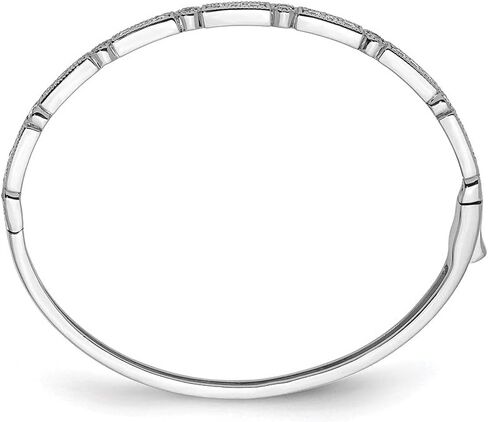 Diamond2Deal Sterling Silver Cubic Zirconia Hinged Bangle Bracelet for Mom in Kuwait