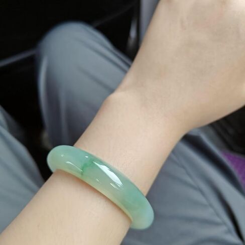 Green Women's Bangle Bracelet Fashion Jadeite Retro Simple Parties Good Luck Bangle Valentine Jewelry Gift 2.4"/62mm (Green, Love) in Saudi Arabia