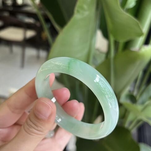 Green Women's Bangle Bracelet Fashion Jadeite Retro Simple Parties Good Luck Bangle Valentine Jewelry Gift 2.4"/62mm (Green, Love) in Saudi Arabia