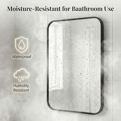 2-Pack 24x36 Inch Matte Black Bathroom Vanity Mirrors | Flush Mount Deep Set Metal Wall Mirror for Over Sink | HD Shatterproof Glass, Rustproof in Saudi Arabia