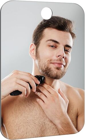 Shower Mirror Fogless for Shaving Anti-Fog Frameless Wall Hanging Makeup,11.02" L x 7.87" W,Darkgrey in Saudi Arabia