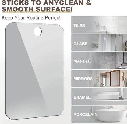 Shower Mirror Fogless for Shaving Anti-Fog Frameless Wall Hanging Makeup,11.02" L x 7.87" W,Darkgrey in Saudi Arabia
