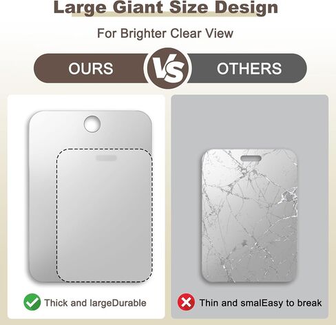 Shower Mirror Fogless for Shaving Anti-Fog Frameless Wall Hanging Makeup,11.02" L x 7.87" W,Darkgrey in Saudi Arabia