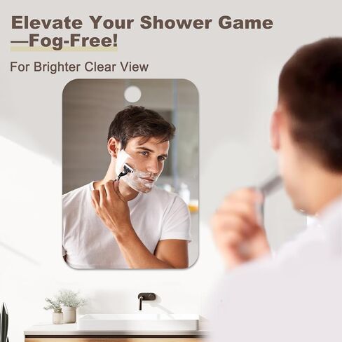 Shower Mirror Fogless for Shaving Anti-Fog Frameless Wall Hanging Makeup,11.02" L x 7.87" W,Darkgrey in Saudi Arabia