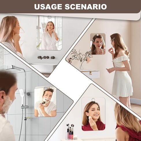 Shower Mirror Fogless for Shaving Anti-Fog Frameless Wall Hanging Makeup,11.02" L x 7.87" W,Darkgrey in Saudi Arabia