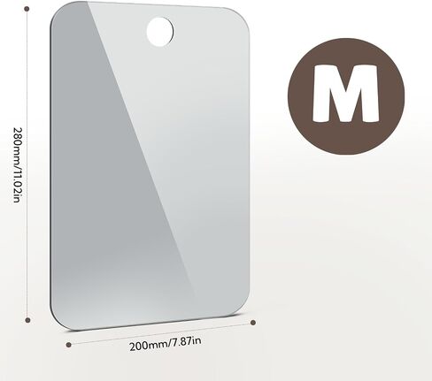 Shower Mirror Fogless for Shaving Anti-Fog Frameless Wall Hanging Makeup,11.02" L x 7.87" W,Darkgrey in Saudi Arabia