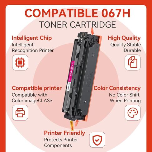 067H 067 Toner Cartridge 4 Pack Set Replacement for Canon 067 067H High Yield, Compatible with Canon Color imageCLASS MF654Cdw MF652Cdw MF653Cdw MF656Cdw LBP633Cdw LBP632Cdw Printers(BK/C/Y/M) in Saudi Arabia