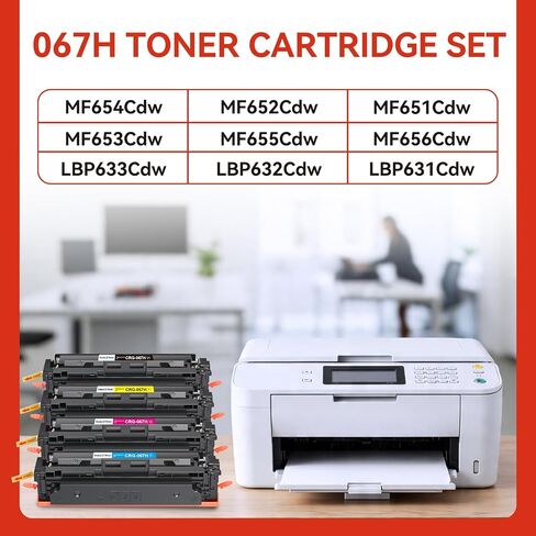 067H 067 Toner Cartridge 4 Pack Set Replacement for Canon 067 067H High Yield, Compatible with Canon Color imageCLASS MF654Cdw MF652Cdw MF653Cdw MF656Cdw LBP633Cdw LBP632Cdw Printers(BK/C/Y/M) in Saudi Arabia