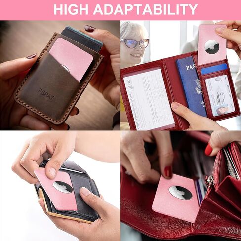 Airtag Wallet Holder Card Insert 2 Pack,Ultra Thin Card Case for Apple Airtag,Air tag Card Holder for Purse, Handbag, Backpack Wallet, Clutch Bag | Stays Hidden | Shimmering Pink in Saudi Arabia