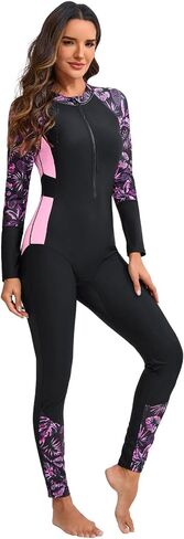 IDOPIP Women's Full Body Rash Guard One Piece Swimsuits Zip Front UPF50+ Long Sleeve Modest Bathing Suit Surfing Swimwear in Kuwait