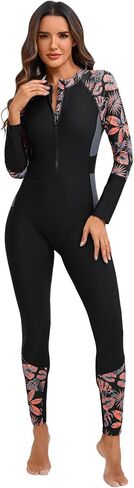 IDOPIP Women's Full Body Rash Guard One Piece Swimsuits Zip Front UPF50+ Long Sleeve Modest Bathing Suit Surfing Swimwear in Kuwait