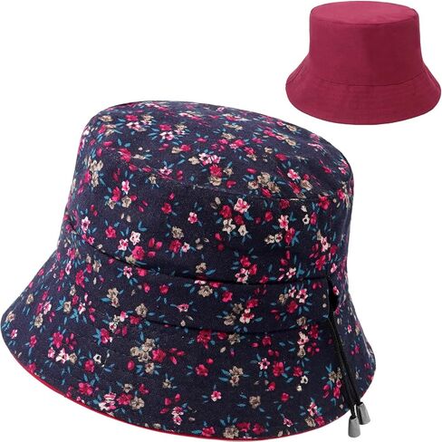 Bucket Hat for Women Floral Print Beach Fisherman Hats Reversible Double Side Sun Cap in Saudi Arabia