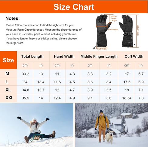 Heated Gloves for Men Women,7.4V 22.2Wh Rechargeable Heated Gloves,Full Touchscreen Waterproof Winter Gloves for Outdoor Skiing Hunting Hiking (Black, L) in Saudi Arabia