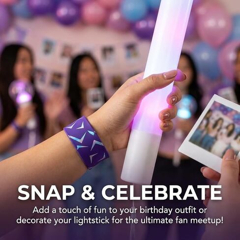 3 Pcs Birthday Girl Sash and Headband Set, Kpop Music Fan Theme Party Decorations for Girls Women, Purple Lightning Pattern Sash with Slap Bracelet, Bday Queen Party Accessories Supplies in Saudi Arabia