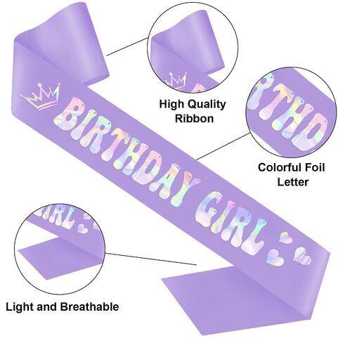 Aprince Kpop Birthday Girl Sash Glitter Accessories Purple Party Favor Supplies and Decorations for Women Happy Birthday Sash for Sweet 16 18th 21st Gifts in Saudi Arabia