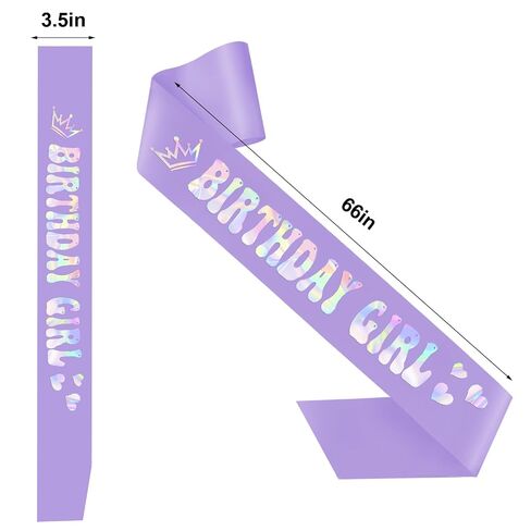Aprince Kpop Birthday Girl Sash Glitter Accessories Purple Party Favor Supplies and Decorations for Women Happy Birthday Sash for Sweet 16 18th 21st Gifts in Saudi Arabia