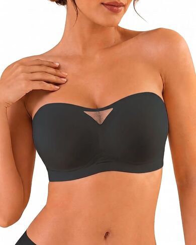 Women's Strapless Jelly Push Up Bra Wireless Seamless Bandeau Bras S-2XL in Kuwait
