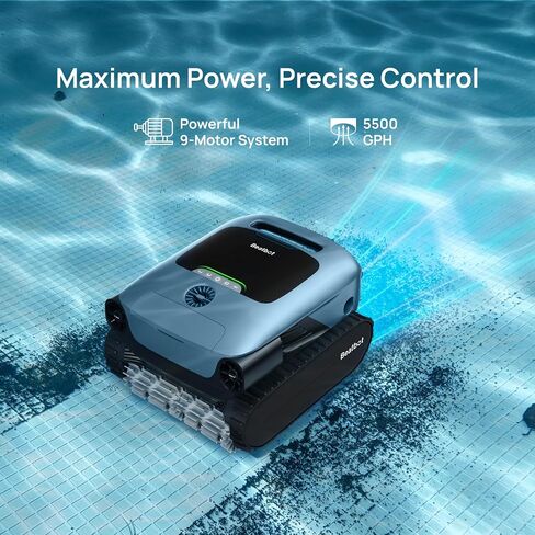 Beatbot AquaSense Pro Pool Robot, Cordless Pool Vacuum for Inground Pools, Clarifies Water, Skims Water Surface, Surface Parking, Intelligent Path Optimization, Up to 3,299 Sq.ft - Navy Blue in Kuwait