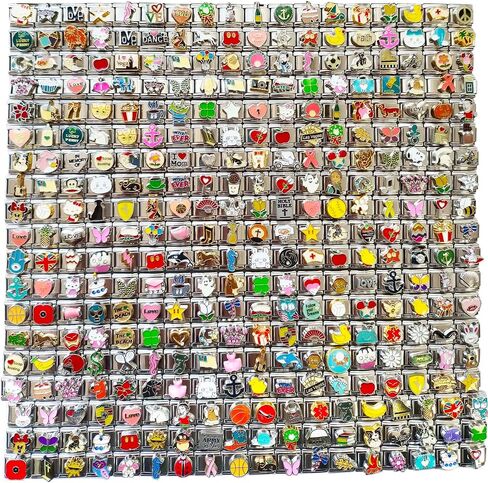 200 PCS RANDOM 3D Italian charm Bracelet Links Collections, DIY Italian Charm Bracelet Parts,Home Made Jewelry For Friends,Daughter,Mother,Soulmate,Hand-Made Gifts,Fully Assembled & Ready to Wear. in Saudi Arabia