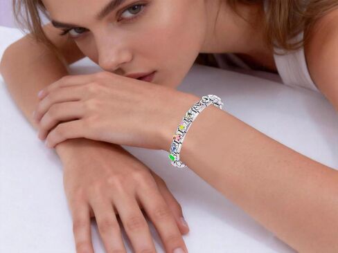 200 PCS RANDOM 3D Italian charm Bracelet Links Collections, DIY Italian Charm Bracelet Parts,Home Made Jewelry For Friends,Daughter,Mother,Soulmate,Hand-Made Gifts,Fully Assembled & Ready to Wear. in Saudi Arabia