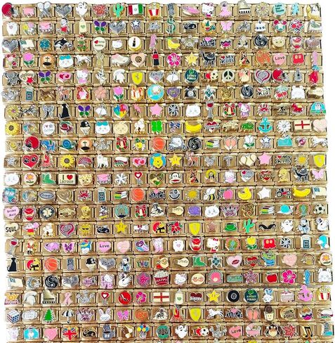 100 pcs Gold RANDOM 3D Italian charm Bracelet Links Collections, Golden DIY Italian Charm Bracelet Parts,1 PCS Link Starter Tool,Home Made Jewelry For Friends,Daughter,Mother,Soulmate,Hand-Made Gifts,Fully Assembled & Ready to Wear. in Saudi Arabia