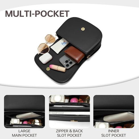 Small Shoulder Purses for Women Trendy Flap Saddle Purse Shoulder bag and Handbags with Adjustable Straps in Kuwait