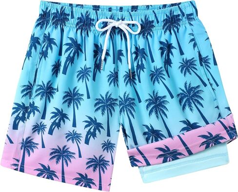 Boys Swim Trunks with Compression Liner No Mesh Anti-Chafe Big Boys Bathing Suits Quick Dry Youth Swim Shorts Size 10-18 in Saudi Arabia