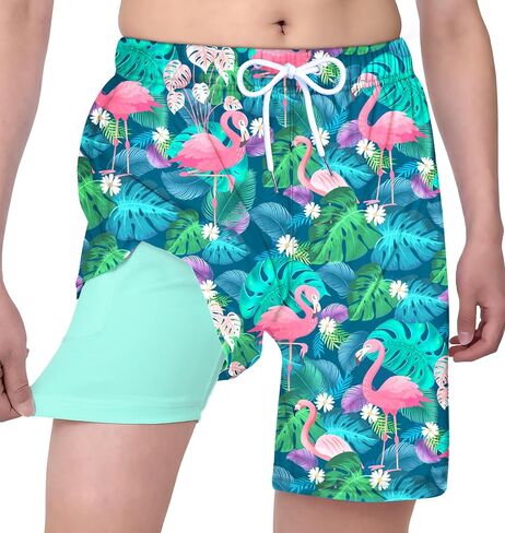 Boys Swim Trunks with Compression Liner No Mesh Anti-Chafe Big Boys Bathing Suits Quick Dry Youth Swim Shorts Size 10-18 in Saudi Arabia