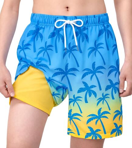 Boys Swim Trunks with Compression Liner No Mesh Anti-Chafe Big Boys Bathing Suits Quick Dry Youth Swim Shorts Size 10-18 in Saudi Arabia