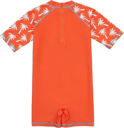 AIWUHE Toddler Boys Swimsuit One Piece Rash Guard Suits Short Sleeve Swimwear Kids UPF 50+ Bathing Suit Zip Rashguards 1-8Y in Kuwait